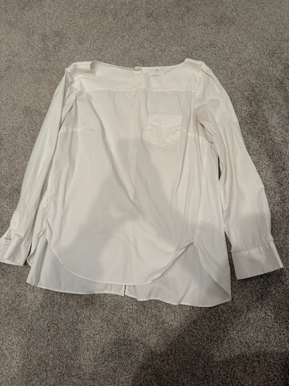 LOFT White Button-Down Long-Sleeve Shirt